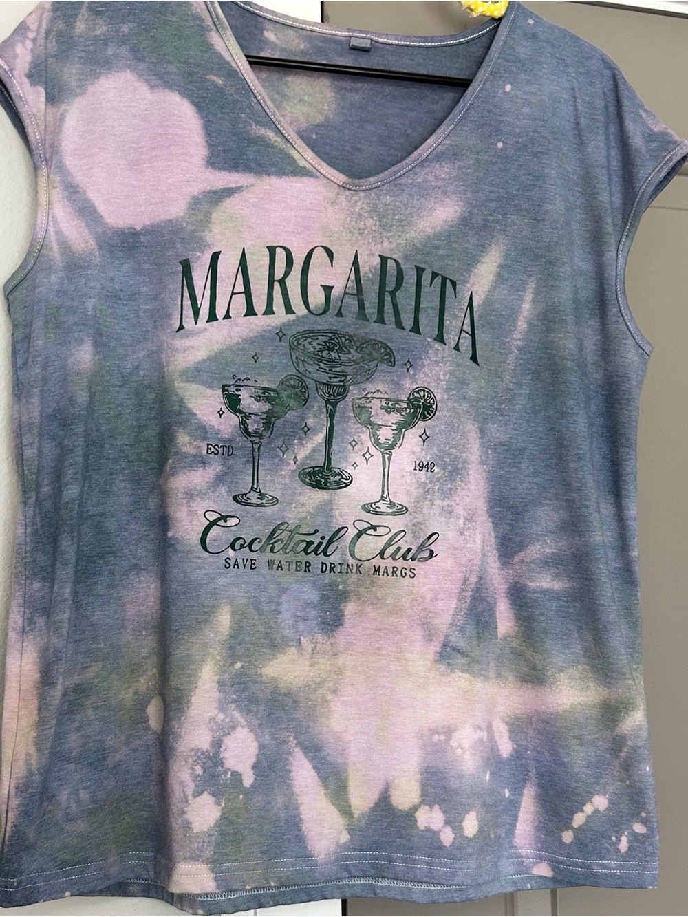 Margarita Graphic V-Neck Tie Dyed Tee